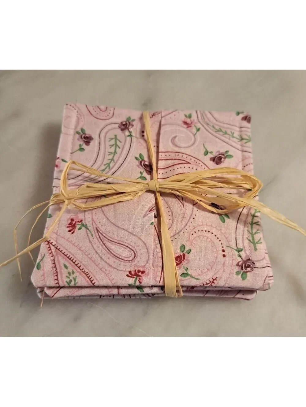Set of 4 Handmade Wrap Around Wine Glass Cozies/Table Protectors/Coasters-New